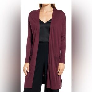 Halogen size XL Open Front Pocket Long Cardigan